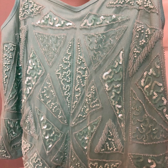 FOREVER 21 TURQUOISE BEADED TANK TOP - Picture 4 of 5